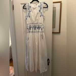 Zara Embroidered Midi Dress XS